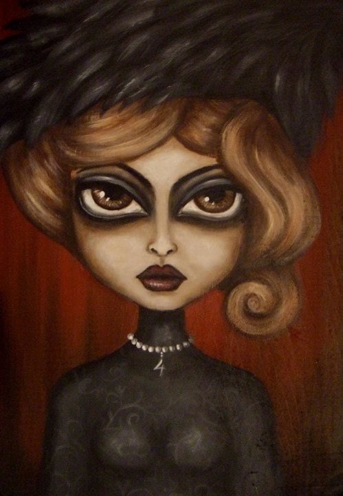 DUCHESS big eye gothic vampire GICLEE PRINT by NINA FRIDAY