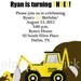 Construction Digger Excavator Printable Invitation By Oh My Gluestick
