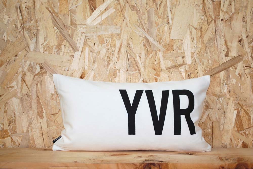 Airport Code Pillow in Off-white