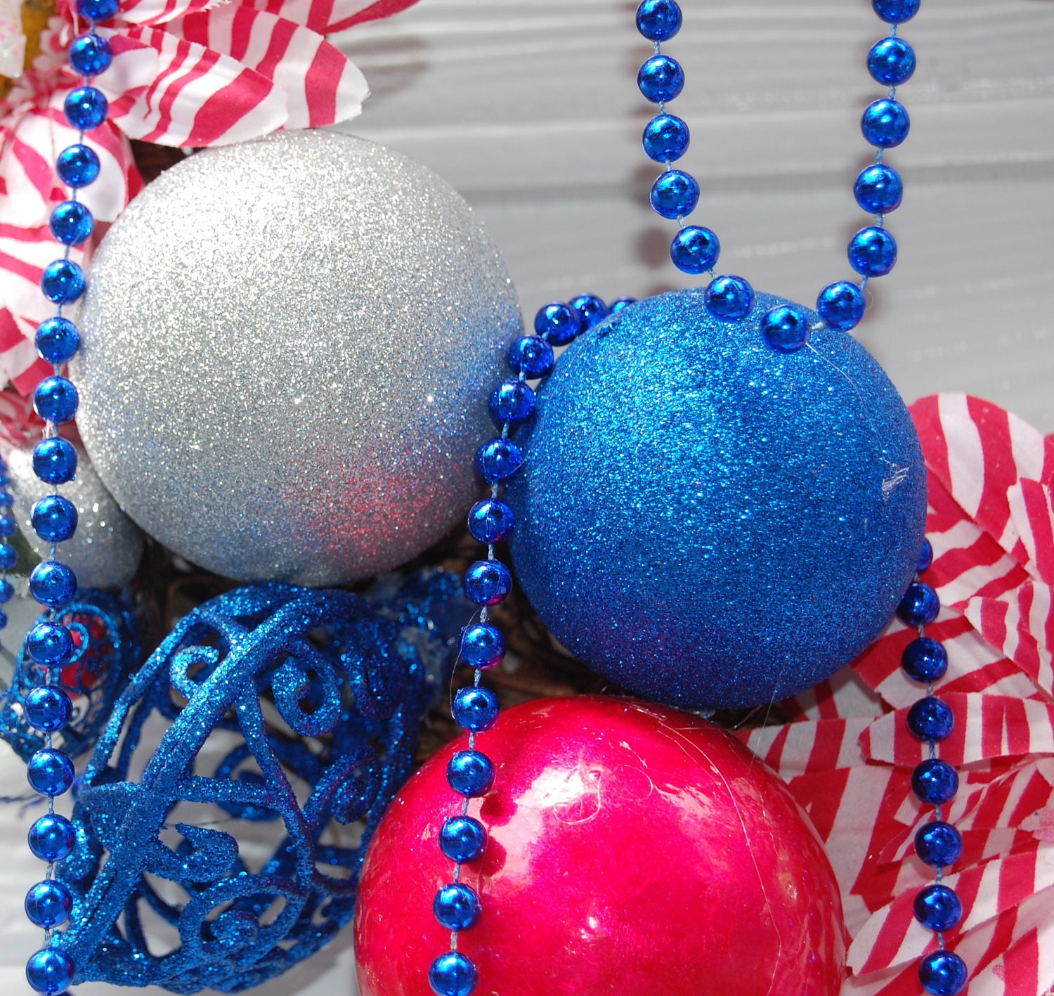 4th of July, Red, White and Blue Wreath