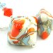 Orange Turquoise Blue Beadwork Earrings, Lampwork Earrings, Summer Earrings, Blue Orange Glass Bead Earrings,  Dangle Earrings - Koi Pond