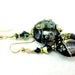 Black Gold Abstract Glass Bead Earrings, Beadwork Earrings, Lampwork Earrings, Gold Filled Earrings, Black Gold Dangle Earrings  - Tron