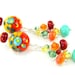Colorful Beadwork Earrings, Summer Lampwork Earrings, Yellow Red Orange Glass Bead Earrings, Funky Earrings, Unique Dangle Earrings - Cosmic