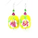 Hibiscus Earrings, Yellow Pink Floral Lampwork Earrings, Beadwork Earrings, Flower Earrings, Glass Earrings, Tropical Earrings - Hibiscus