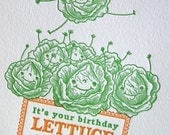 Lettuce Celebrate Letterpress Birthday Card