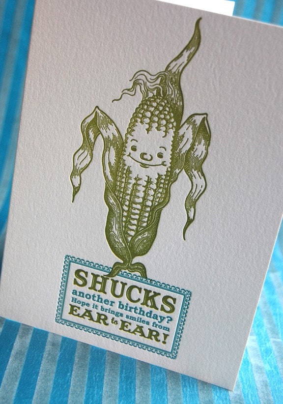 Slightly corny letterpress birthday card