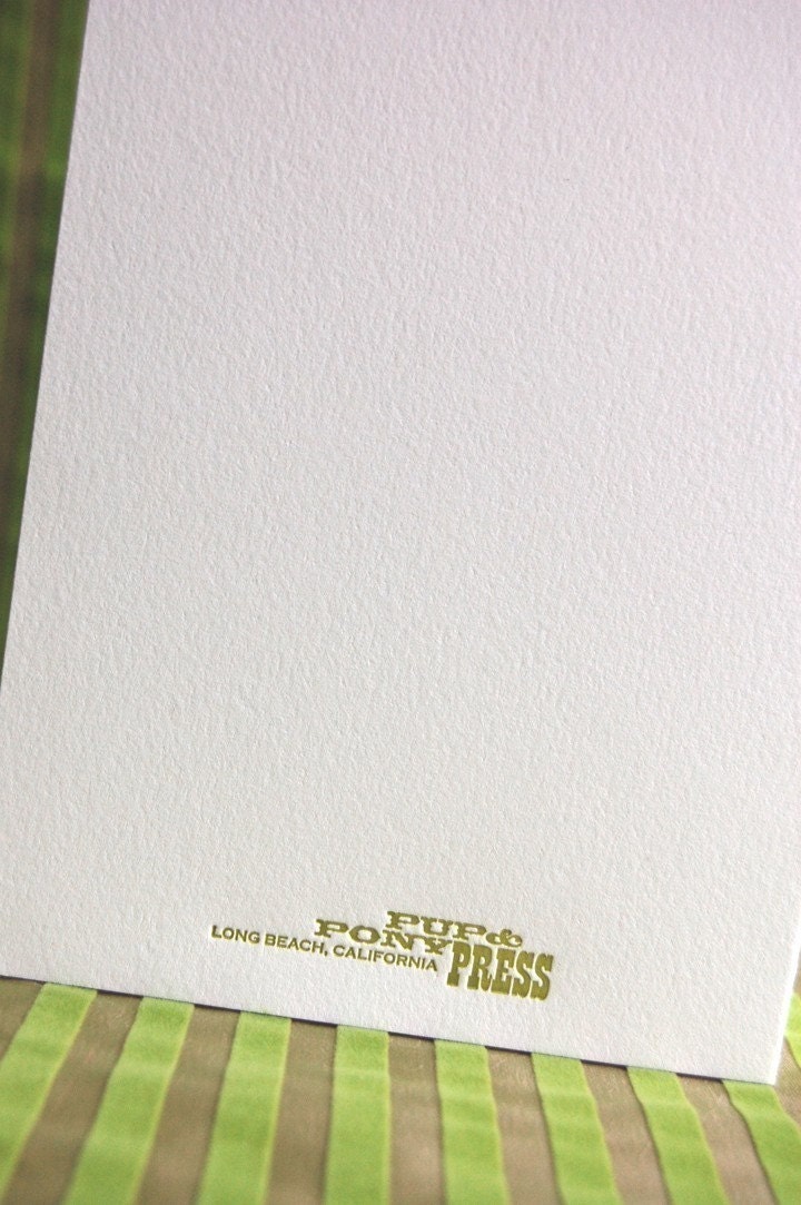 Lovely Pear Letterpress Wedding Card