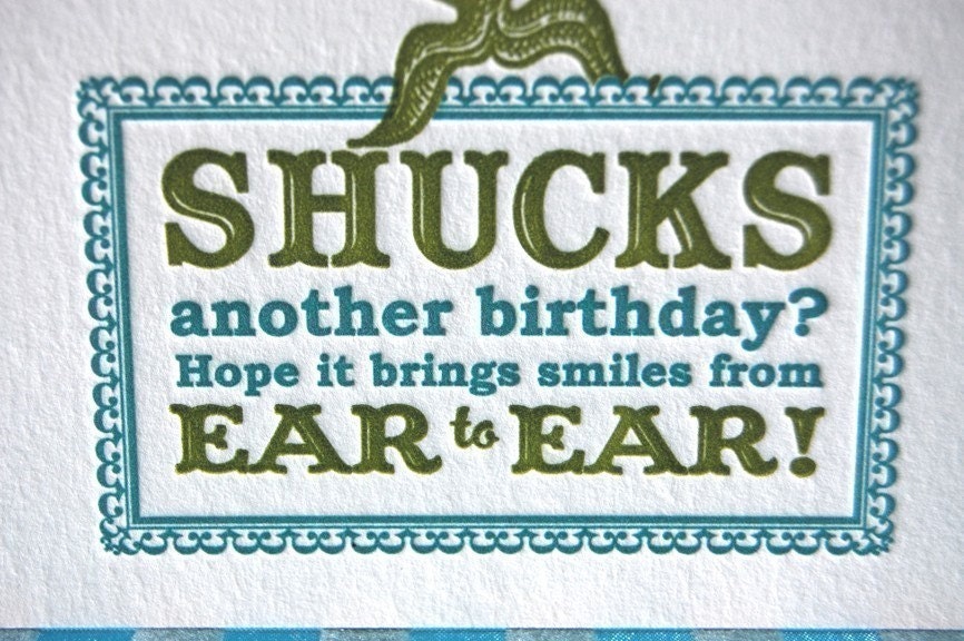 Slightly corny letterpress birthday card