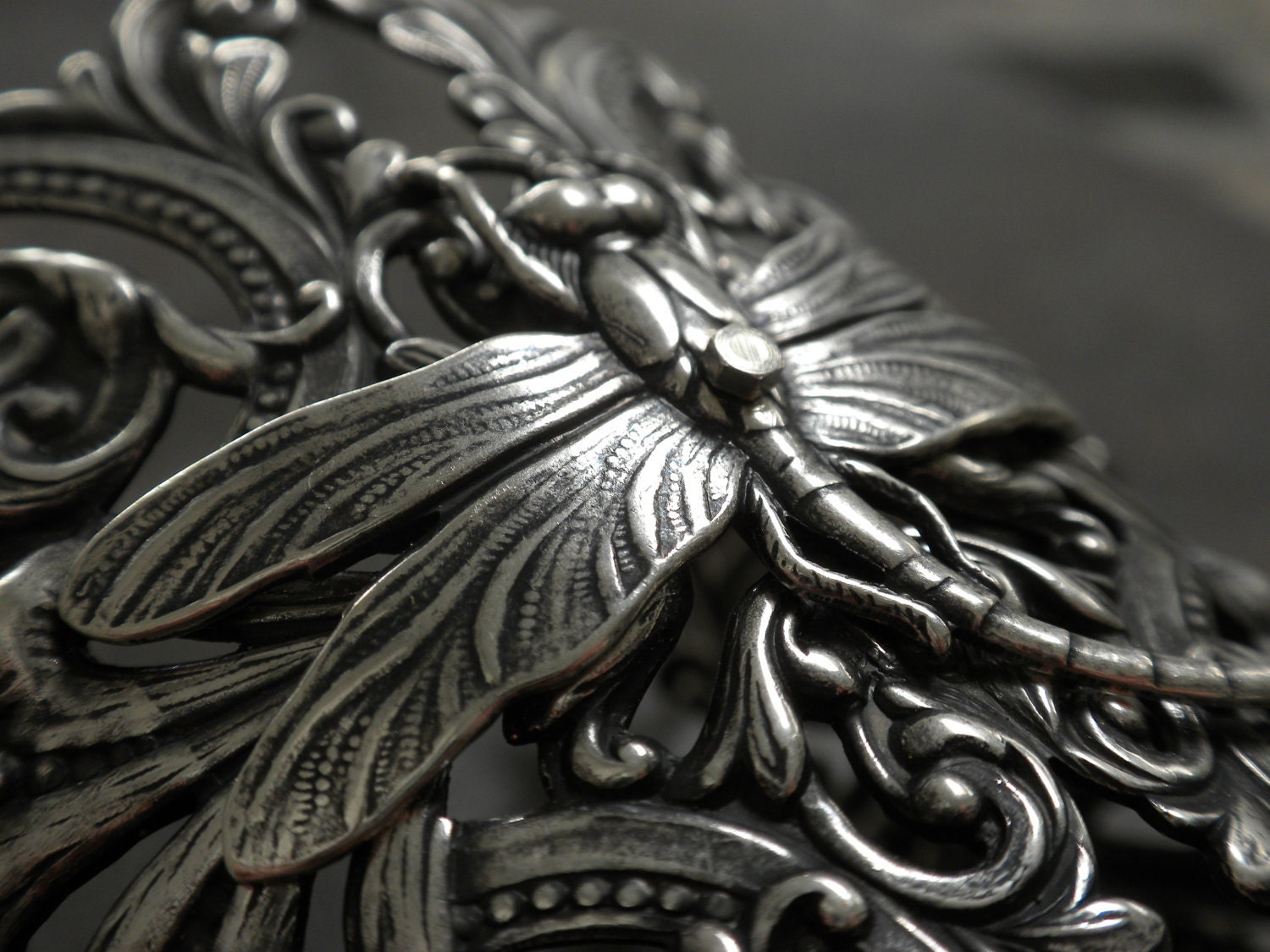 Silver Dragonfly Cuff Bracelet