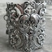 Extra Wide Silver Filigree Peacock Cuff Fashion Bracelet