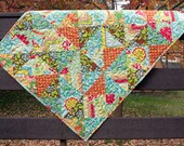 baby girl quilt for crib or wall hanging // pop garden florals