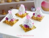 Marie Antoinette St Honoré - Individual French Pastry in 12th Scale - Handmade Dollhouse Miniature Food