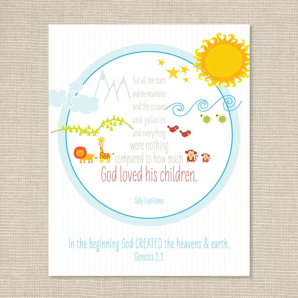 Children or Nursery Art Print with Bible Verse (Camden)