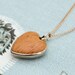 Vintage Sarah Coventry Goldtone Faux Wood Puffy Heart Pendant and Necklace