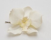 Ivory Orchid flower hair pin, bobby pin, bridal, bridesmaid, weddings, fascinator