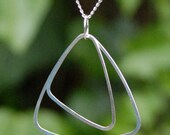 Recycled Sterling Silver Necklace of Dangling Organic Triangles--"Calder's Triangles"