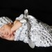 Newborn Baby Cocoon Set - in Silver Bells - Ready to Ship