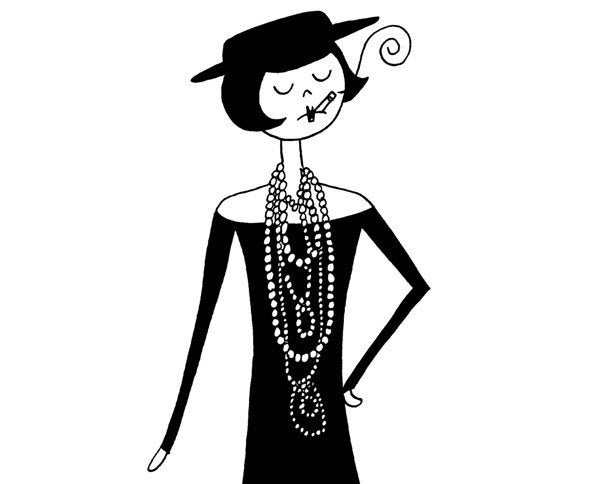 Coco Chanel in the 1920s // 8x10 fashion art print illustration