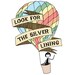 Look for the silver lining // 4x6 art print // inspirational quote hot air balloon drawing