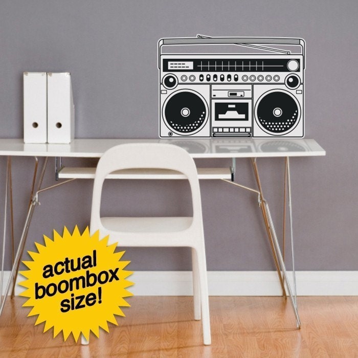 ghetto blaster wall decal