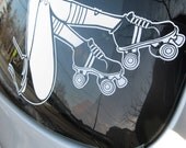 roller derby legs window/car decal