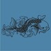 tattoo inspired koi fish wall decal large