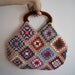 Beige Crochet granny square bag