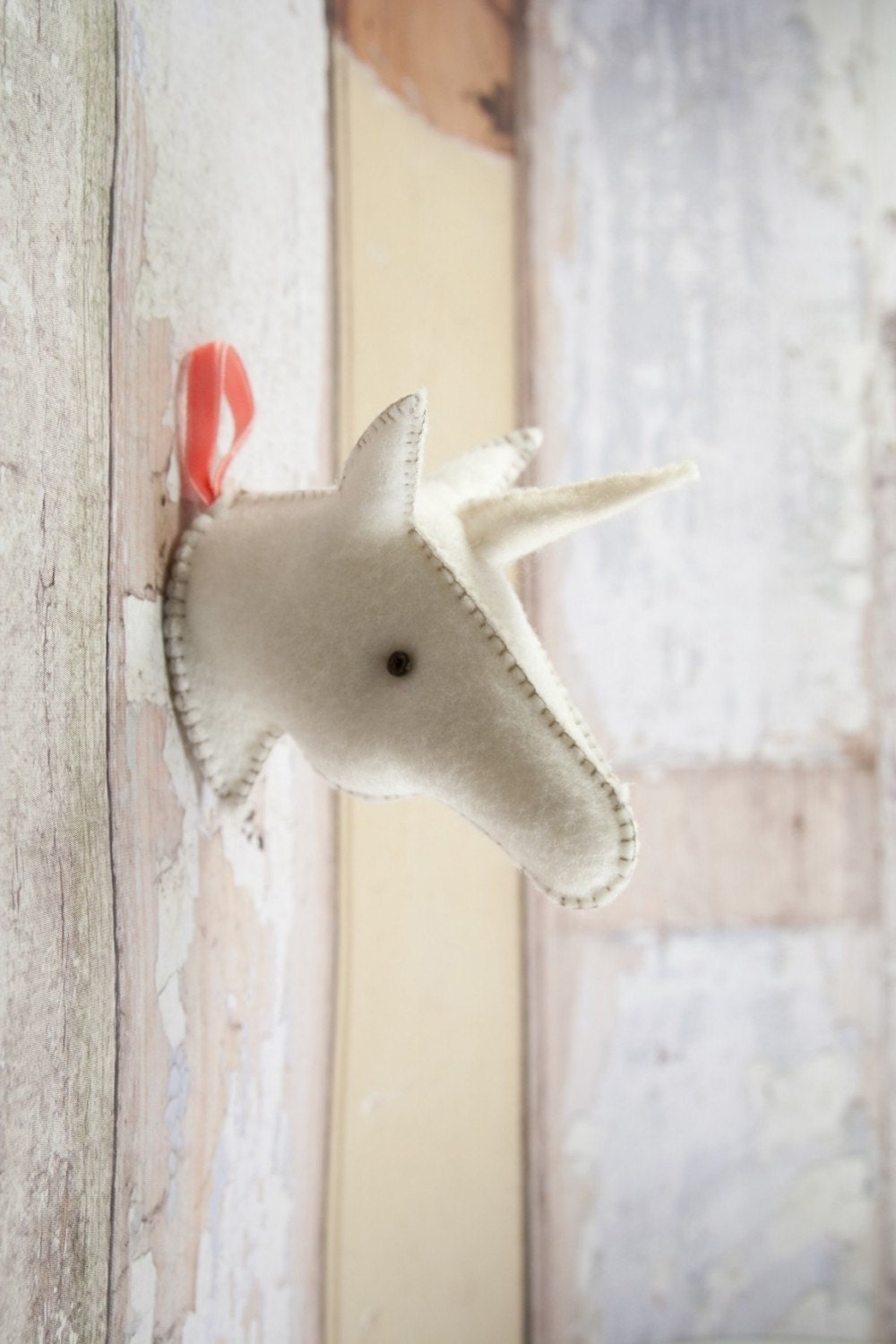 Reserved listing - Little unicorn - felt mounted unicorn head - with magnet
