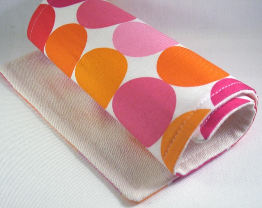 Burp Cloth with style -  Cotton / Organic undyed French Terry - Disco Dot Pink