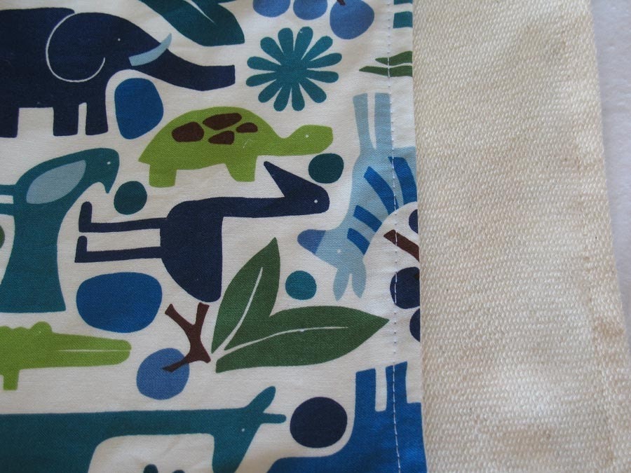 Burp Cloth  with Style - Cotton / Organic undyed French Terry - 2D Zoo Blue