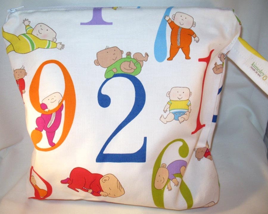 Wet Bag, Diaper Keeper - Water Proof Lining with Zipper Openning - Onesies