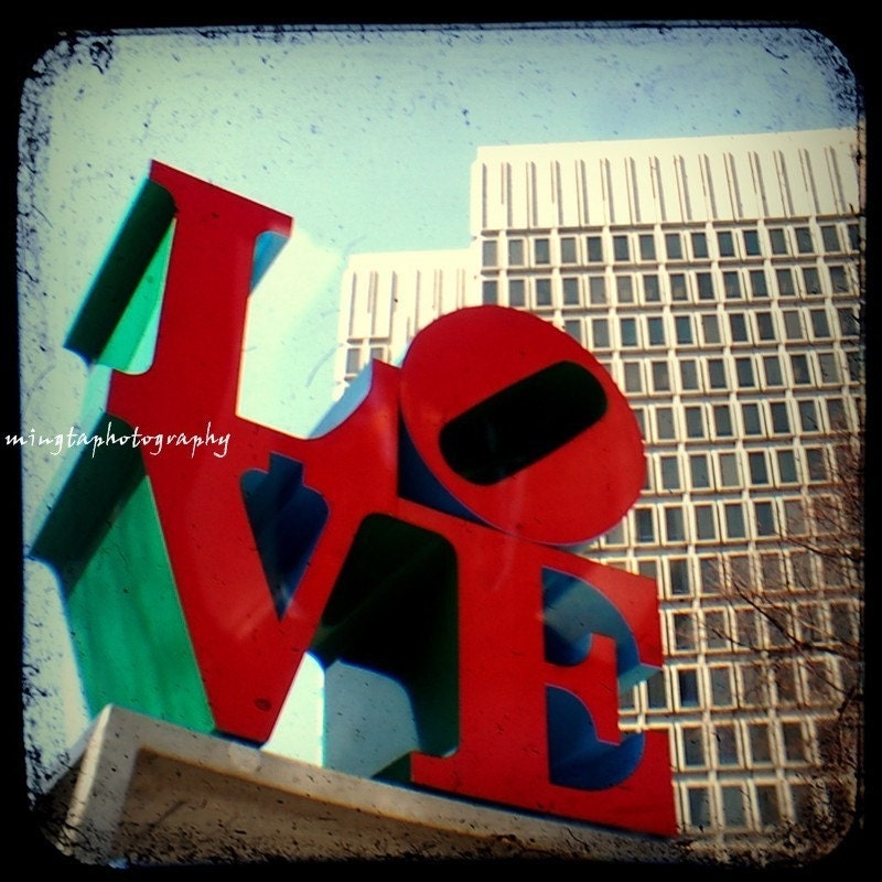 TTV All You Need Is Love - nursery art decor real love I love you Valentine wedding gift LOVE Park Fine Art print 8x8