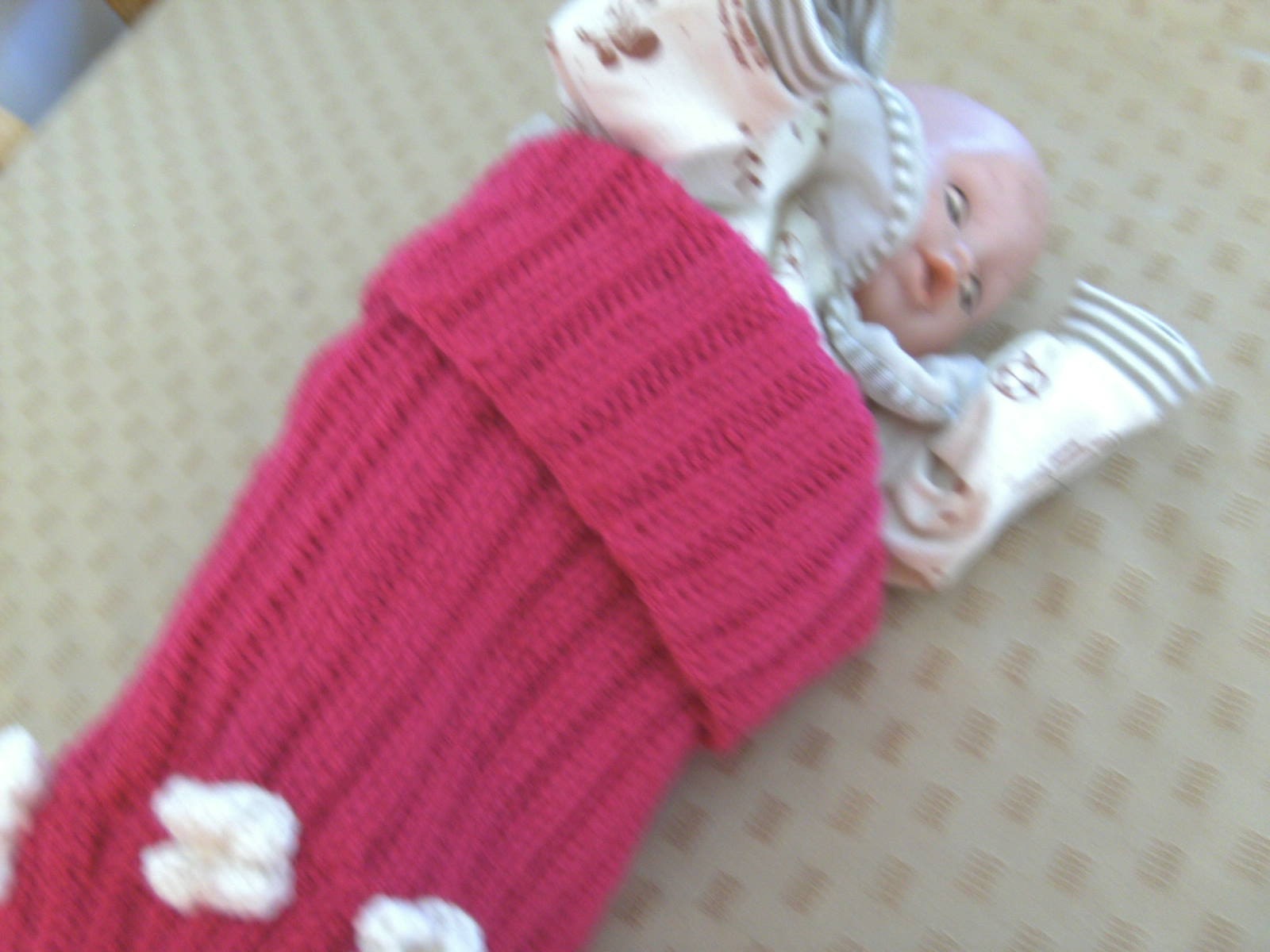 Pink flowery baby cocoon/baby sock