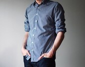 Men's Shirt - Navy/White Gingham STYLE No. BKT10