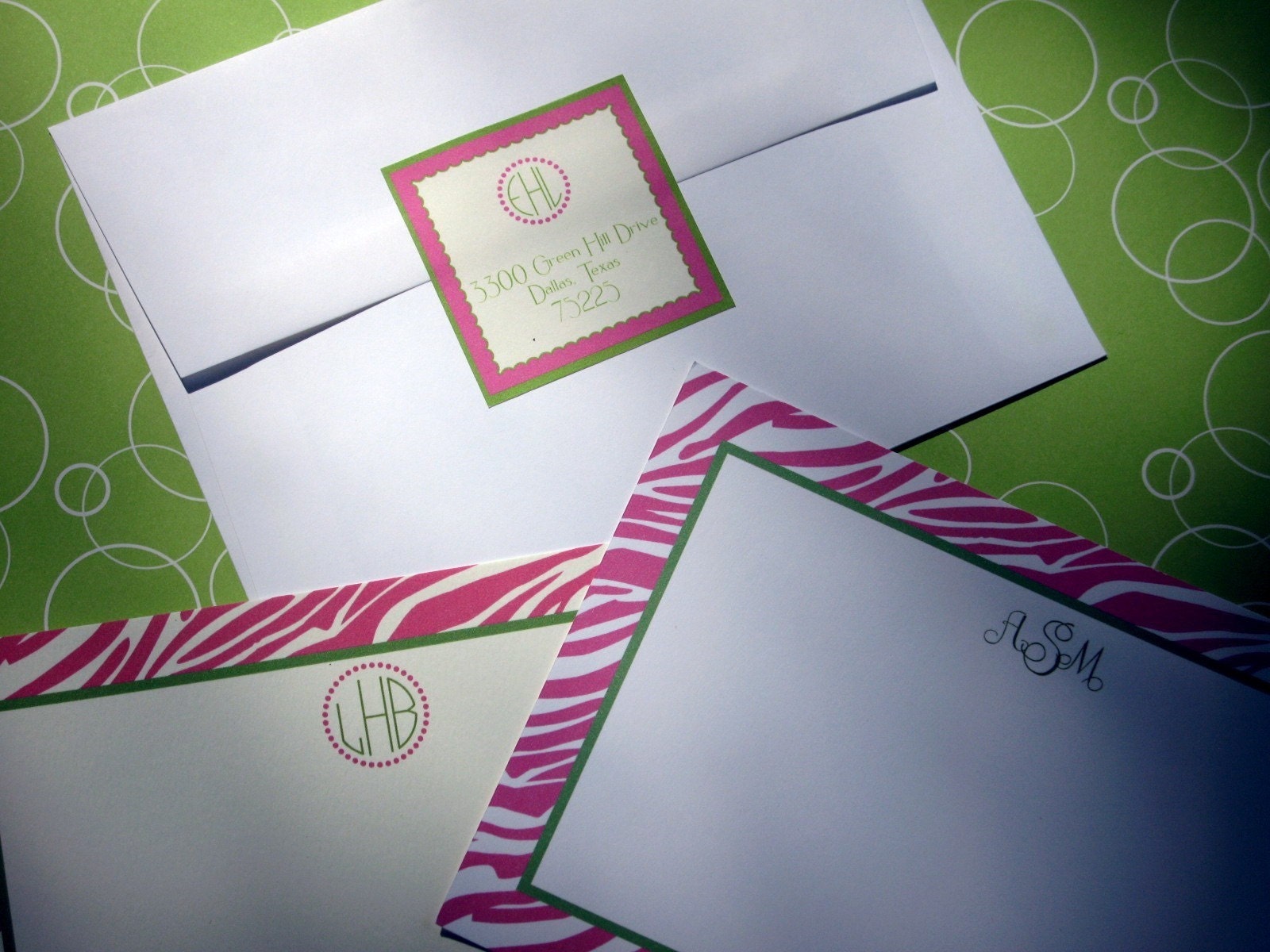 Zebra Print Personalized Note Card and Label Set
