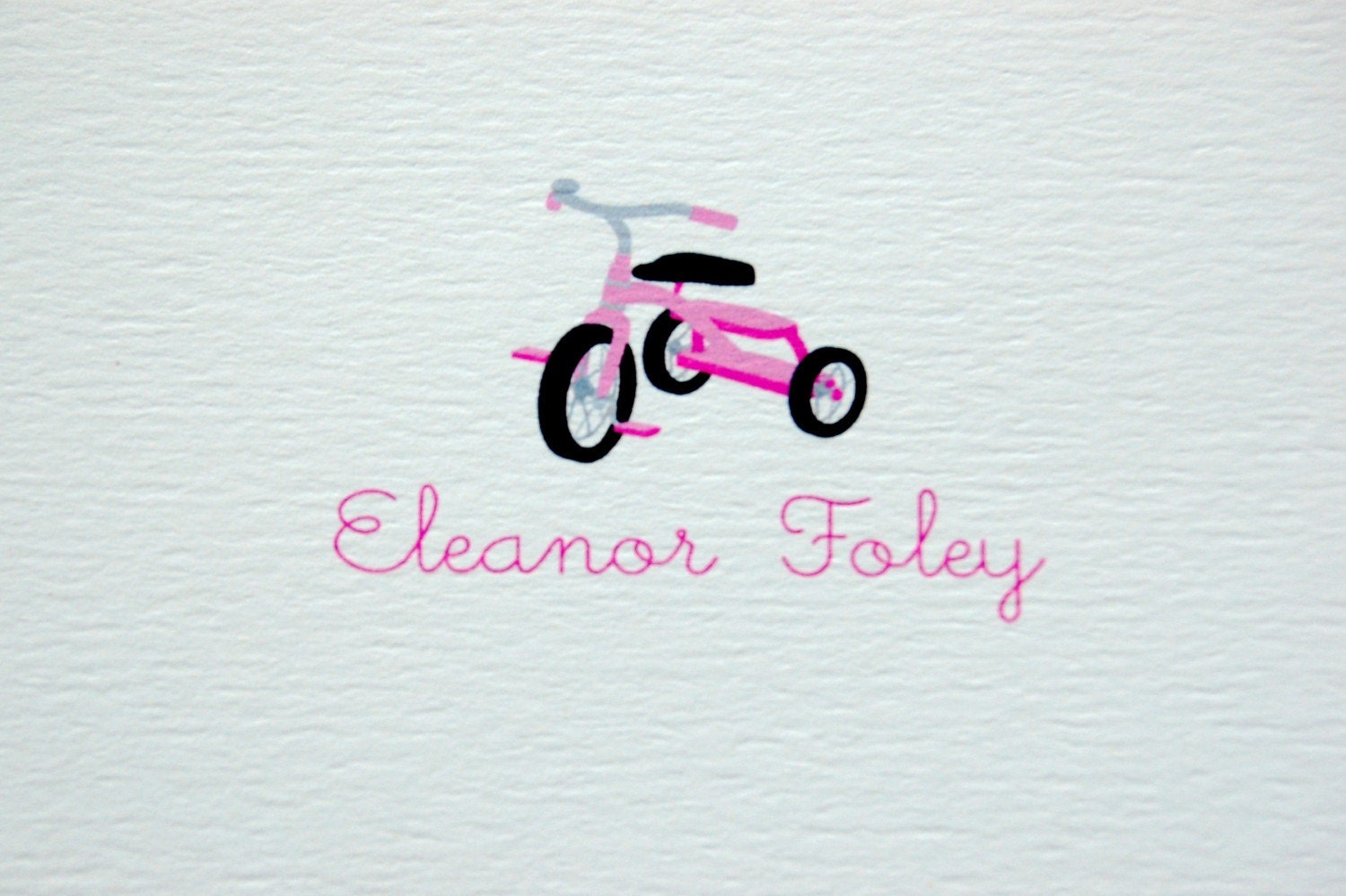 Children's Personalized Tricycle Stationery/Note Card and Label Set