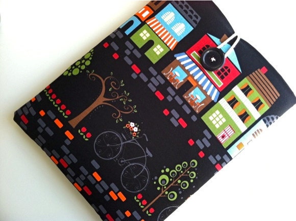 Bicycle iPad Case Cover, iPad Sleeve Case, Padded iPad Cover - Paris Cafe