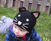 PATTERN Crochet Baby Cat Hat Child Cap Benie PDF