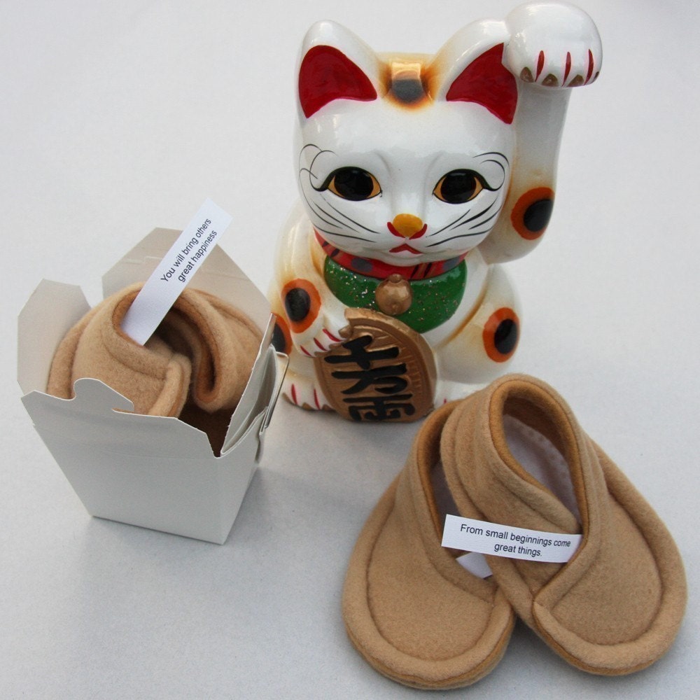 Fortune Cookie Baby Booties - Personalized Gifts