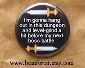 gonna level-up before the next boss battle - videogame - pinback button badge featured image