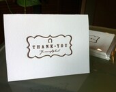 Western / Rustic Letterpress Thank You Card Set - Horseshoe
