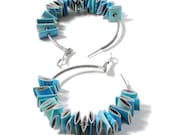 you pick your color - large hoop earrings - made from recycled magazines, red, pink, green, blue, teal, purple, orange, yellow, black, white