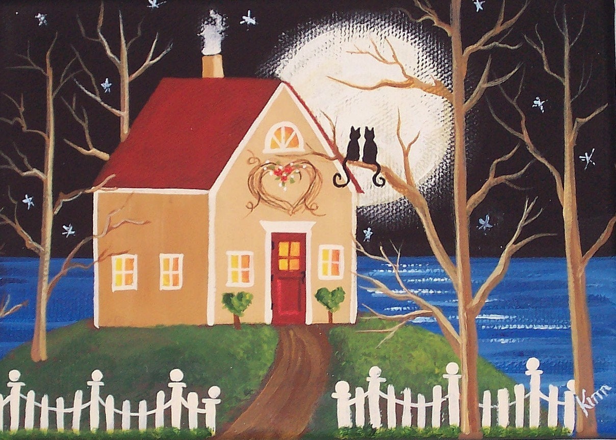 Sweethearts Folk Art Print