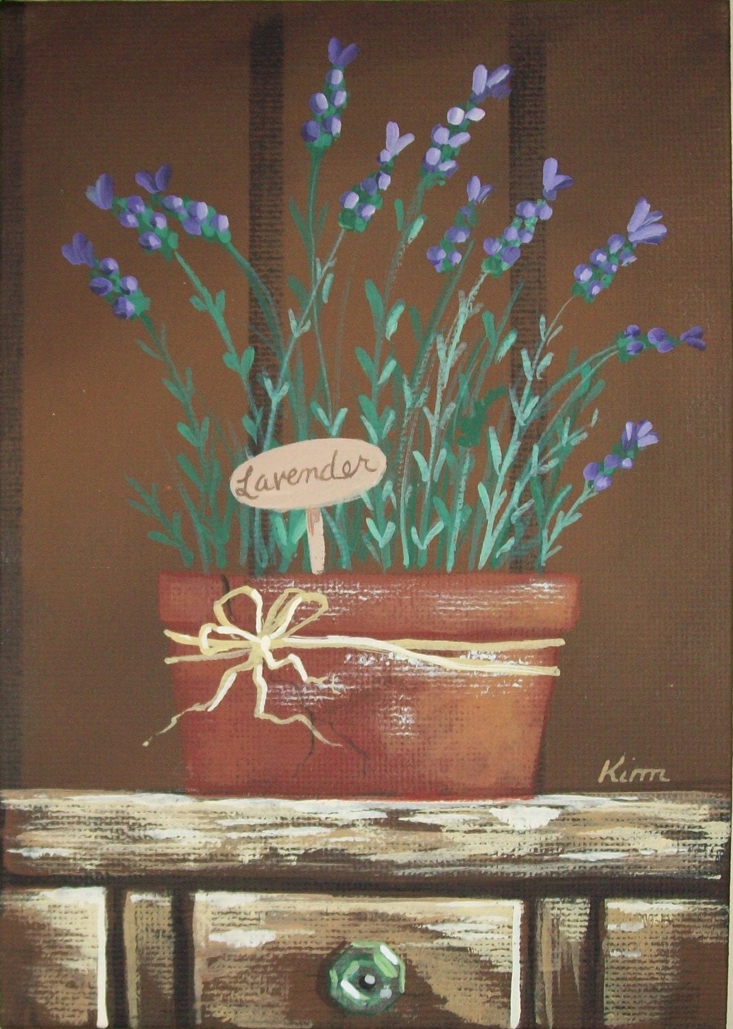 A Little Lavender Folk Art Print