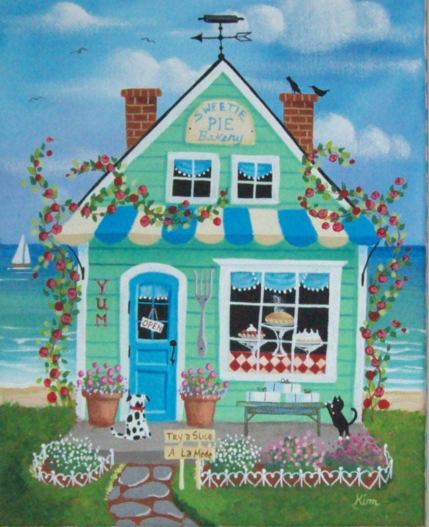 Sweetie Pie Bakery Folk Art Print