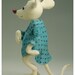 REServed - OOAK Art Doll - Rat Mouse - Blue White -  Fairy Tale Figurative Scupture