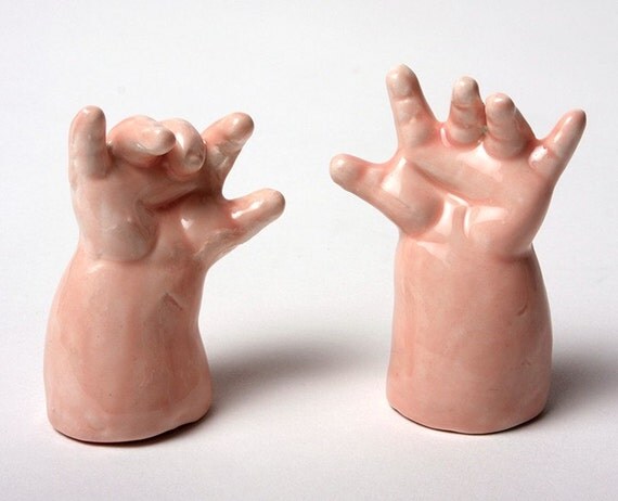 Baby Hands Ceramic Salt and Pepper Shakers - Help Them Please