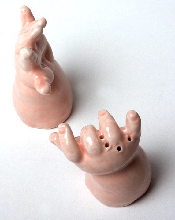 Baby Hands Ceramic Salt and Pepper Shakers - Help Them Please