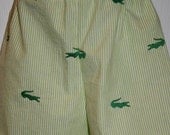 Boys Embroidered Seersucker Shorts Size 6mo to 6  Available in Gators Crabs and Sailboats