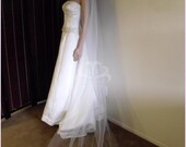 Chapel Wedding Veil Single Tier Standard Fullness 70" Classic and Elegant Cut Edge READY TO SHIP